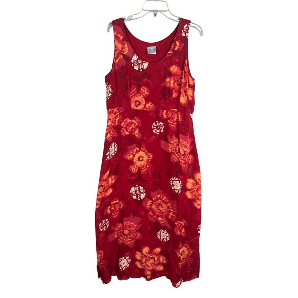 Rabbit Rabbit Rabbit Designs 12 Maxi Dress Matching Cardigan Red Floral Batik - Picture 5 of 15